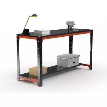 Стол металлический ООО Металекс серия KIT 750x1400x400 мм, перфопанель с комплектом аксессуаров, черный 201167