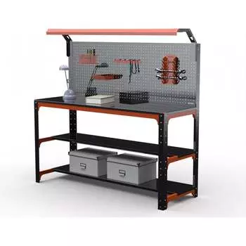 Стол металлический ООО Металекс серия KIT 750x1400x600 мм, две полки, ОЧ 201305