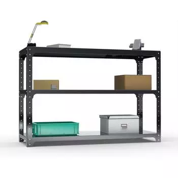 Стол-верстак ООО Металекс KIT 950х1000х400 мм, две полки, черный 205423