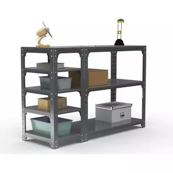 Стол-верстак ООО Металекс KIT 950х1000х400 мм, с боковыми полками, серый 204985