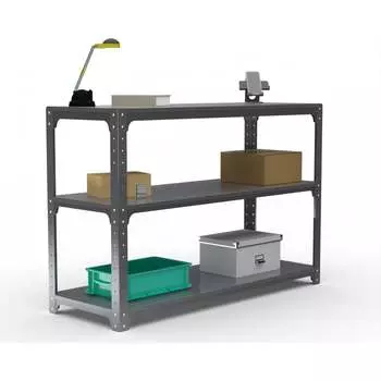 Стол-верстак ООО Металекс KIT 950х1200х400 мм, две полки, серый 204960