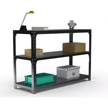 Стол-верстак ООО Металекс KIT 950х1400х600 мм, две полки, черный 205445