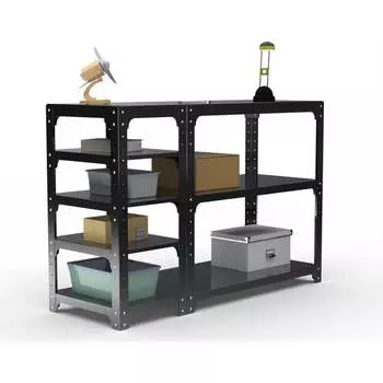 Стол-верстак ООО Металекс KIT 950х1500х600 мм, с боковыми полками, черный 205473