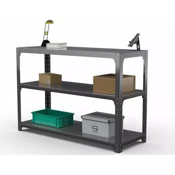 Стол-верстак ООО Металекс KIT 950х1700х400 мм, две полки, серый 204965