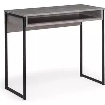 Стол Woodville Леон Лофт бетон / матовый черный 489682