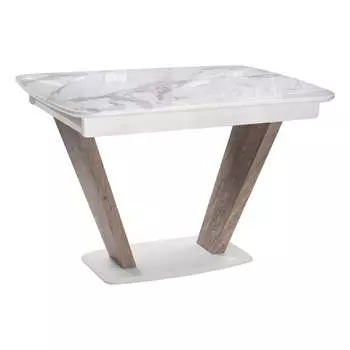 Стол Woodville Петир дуб с пилением / белая шагрень 462110