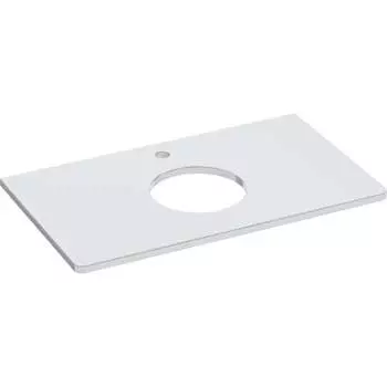 Столешница Lemark OLIVIA 80 см, под 1 раковину, из стекла, цвет: белый LM08OL80S