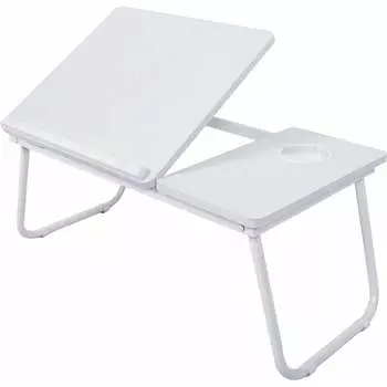 Столик складной для ноутбука/завтрака BRABIX BT-004 560х320х270 мм, регулировка наклона, белый 532906
