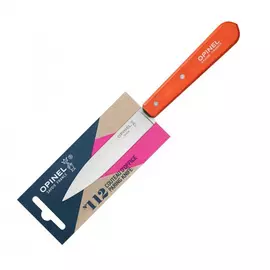 Столовый нож opinel №112, деревянная рукоять, блистер, нержавеющая сталь, оранжевый, 001916