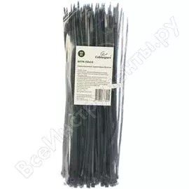 Стяжки cablexpert пластиковые, морозостойкие, 250мм х 3.6мм, черные 100шт. nytfr-250x3.6