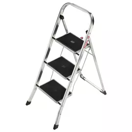 Стремянка hailo k60 standartline сталь+алюминий, 3 широкие ступени с ковриком 4393-801