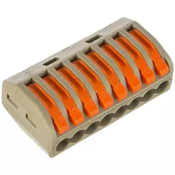 Строительно-монтажные восьмипроводные клеммы STEKKER LD222-418 32423