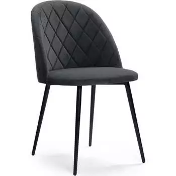 Стул Woodville Зест микровелюр серый / черный глянец 464196