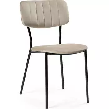 Стул Woodville Фиер серо-бежевый / черный глянец 494369