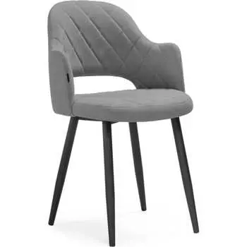 Стул Woodville Гутрид ромбы спереди серый / черный 504185