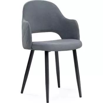 Стул Woodville Гутрид ромбы сзади без складок черный / серый 507226