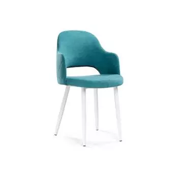 Стул Woodville Гутрид ромбы сзади белый / бирюзовый 507227