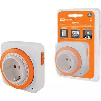 Суточный розеточный таймер TDM ТРМ-02 SQ1506-0003