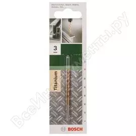 Сверло по металлу hss-tin (3x33x62 мм) diy bosch 2609255092