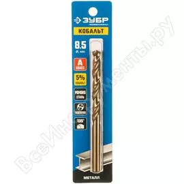 Сверло по металлу ЗУБР КОБАЛЬТ Профессионал 29626-8.5
