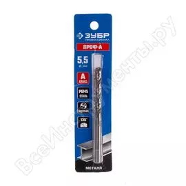 Сверло по металлу ЗУБР Проф-А Профессионал 29625-5.5