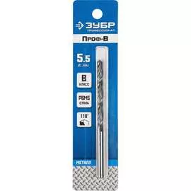Сверло по металлу ЗУБР Проф-В Профессионал 29621-5.5