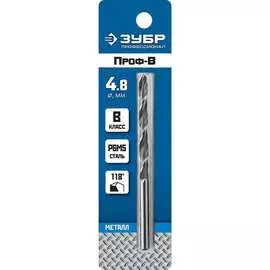 Сверло по металлу ЗУБР Проф-В 29621-4.8