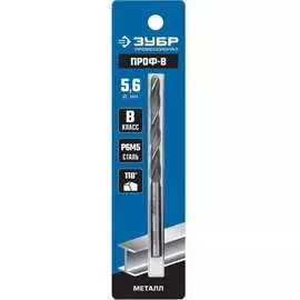 Сверло по металлу ЗУБР Проф-В 29621-5.6