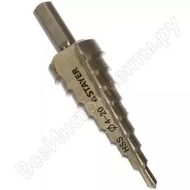 Ступенчатое сверло по сталям и цветным металлам STAYER MASTER 29660-4-20-9