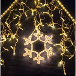 Светодиодная гирлянда neon-night бахрома постоянное свечение 4.8х0.6м 176 led золотой 255-147