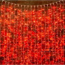 Светодиодная гирлянда neon-night дождь постоянное свечение 2х3м 760 led красный 237-132