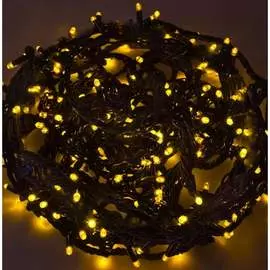 Светодиодная гирлянда neon-night твинкл-лайт 8 режимов, 20м, 240 led, черный каучуковый провод, жёлтый 303-321