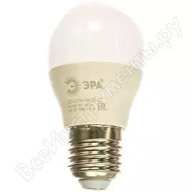 Светодиодная лампа эра eco led p45-10w-827-e27, шар, теплый б0032970
