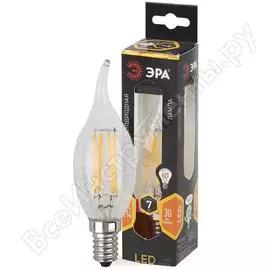 Светодиодная лампа ЭРА F-LED BXS-7w-827-E14 10/100/2800 Б0027944