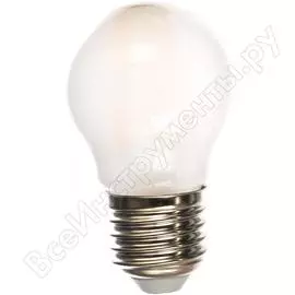 Светодиодная лампа эра f-led p45-5w-827-e27 frost филамент, шар матированный, теплый б0027931