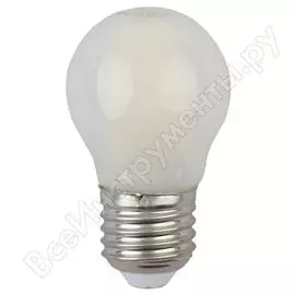 Светодиодная лампа эра f-led p45-7w-827-e27 frost филамент, шар матированный, теплый б0027958