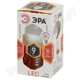 Светодиодная лампа ЭРА LED P45-9W-827-E27 Б0029043