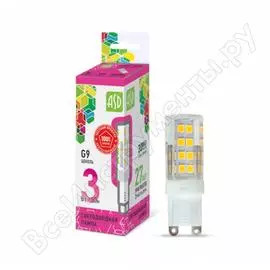 Светодиодная лампа asd led-jcd-std 3вт, 230в, g9, 6500к, 270лм 4690612026435