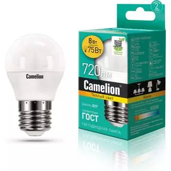 Светодиодная лампа Camelion LED8-G45/830/E27 12392
