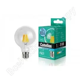 Светодиодная лампа camelion led10-g95-fl/845/e27 10вт 220в 13232