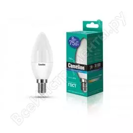 Светодиодная лампа Camelion LED8-C35/865/E14 13370