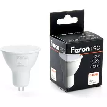 Светодиодная лампа FERON PRO LB-1610 MR16 G5.3 10W 2700K 38158