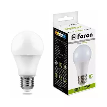 Светодиодная лампа FERON LB-91 Шар E27 7W 4000K 25445