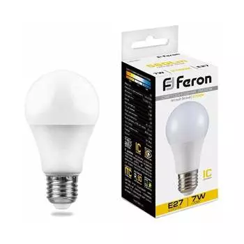 Светодиодная лампа FERON LB-91 Шар E27 7W 2700K 25444