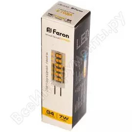 Светодиодная лампа FERON LB-433 7W 230V G4 2700K 25863