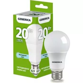 Светодиодная лампа GENERICA LL-A60-20-230-65-E27-G