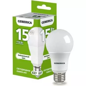 Светодиодная лампа GENERICA LL-A60-15-230-40-E27-G