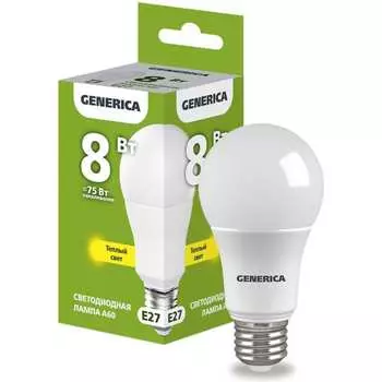 Светодиодная лампа GENERICA LL-A60-08-230-30-E27-G