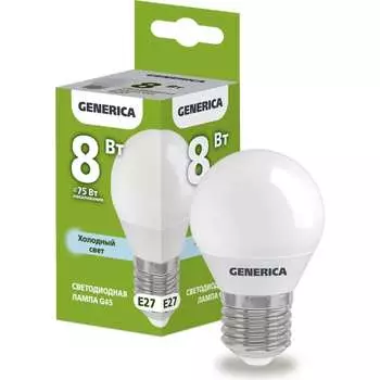Светодиодная лампа GENERICA LL-G45-08-230-65-E27-G