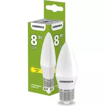 Светодиодная лампа GENERICA LL-C35-08-230-30-E27-G